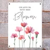 Aquarell Blumen Metallschild in 15x20 cm mit Spruch Ein Produktbild-Vorschau 7