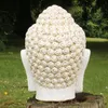 Buddha Kopf Figur Garten Weiß Marmor Optik Produktbild-Vorschau