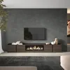 TV-Möbel Holzeffekt eiche schwarz 315x35x50cm Kamin mit Produktbild-Vorschau 2