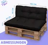Sada polštářů na palety 120x80 cm černá - voděodolný Náhled obrázku produktu 2