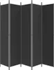 A black, multi-panel room divider is shown against a white background. Produktbild-Vorschau