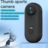 A black action camera is shown next to text describing its features, with a skier in the background. Podgląd zdjęcia produktu