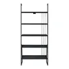 A black ladder shelf with five shelves against a white background. Produktbild-Vorschau