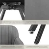 A collage of four images showcasing different aspects of a chair, including its base, fabric texture, armrest, and legs. Produktbild-Vorschau