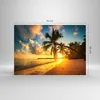 Bilder auf glas - Meer Strand Palme - 70x50cm - Glasbilder Produktbild-Vorschau 3