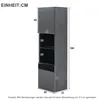 Merax Hochglanze Vitrine mit LED-Beleuchtung, Hochschrank Produktbild-Vorschau 7