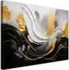 Leinwandbild Wellen Abstraktion 3D 100x70 Feeby Gold bild Produktbild-Vorschau 1