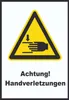 Achtung Handverletzungen A3 Rückseite selbstklebend Schild Produktbild-Vorschau 1