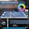 A whirlpool with water and bubbles, showing dimensions and features. Produktbild-Vorschau