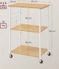 VASAGLE Küchenwagen mit 3 Ebenen, 6 Haken, 40 x 60 x 89 cm, Produktbild-Vorschau 3