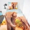 Bettwäsche Elefant mit Baby 135x200 cm (80x80 cm) Produktbild-Vorschau 2