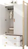 Kleiderschrank mit 2 Türen & 2 Schubladen 90x180x45 cm Produktbild-Vorschau 7