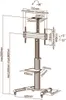 A technical diagram showing the dimensions and specifications of a TV stand. Produktbild-Vorschau