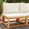 Gartensofa ohne Armlehnen mit Kissen Holz Akazie & Rattan Produktbild-Vorschau 2