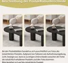 Three images of a black coffee table in a living room setting, with text below explaining color variations. Voir les images du produit