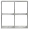 A product shot of a gray, four-compartment bookshelf against a white background. Náhled obrázku produktu