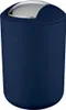 A dark blue trash can with a silver lid. Anteprima dell’immagine prodotto