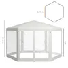 A diagram showing the dimensions of a hexagonal gazebo. Produktbild-Vorschau