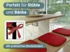 4er Set Stuhlkissen, 38x38 cm, rot, quadratisch, mit Bänder Produktbild-Vorschau 2