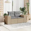 The Living Store Gartensofa mit Kissen 2-Sitzer Beige Poly Produktbild-Vorschau 4
