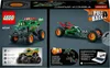 The image shows the front and back of a LEGO Technic Monster Jam Dragon box, displaying the monster truck toy. Produktbild-Vorschau
