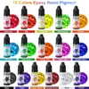 Epoxidharz Pigment 16 Farben, je 10 ml, flüssig, transparent Podgląd zdjęcia produktu