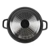 The underside of a black pot with a speckled finish and a silver, textured base. Náhled obrázku produktu