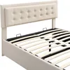 A close-up view of the headboard and slatted base of a bed frame. Anteprima dell’immagine prodotto