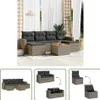 The Living Store 7-tlg. Garten-Sofagarnitur mit Kissen Grau Produktbild-Vorschau 1