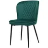 A single green velvet chair with black metal legs, shown against a white background. Anteprima dell’immagine prodotto