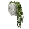 Clayre & Eef Pot de fleurs tête Ø 15x25 cm Gris pierre Voir les images du produit 4