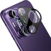 A close-up shot of a smartphone's camera lens protector being applied to a purple smartphone. Produktbild-Vorschau