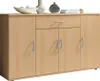 A light wood-colored sideboard with four doors and one drawer, displayed on a white background. Produktbild-Vorschau