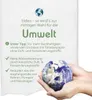 Hands holding a globe with text about environmental benefits of a product. Produktbild-Vorschau