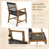 A set of outdoor chairs with text and icons highlighting comfort and placement options. Produktbild-Vorschau