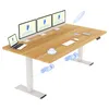 A modern adjustable height desk setup with multiple monitors and a laptop. Náhled obrázku produktu