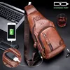 MODFU Sling Bag Leder Schultertasche Brusttasche Produktbild-Vorschau 2