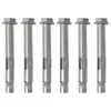 Six metal anchors are lined up against a white background. Produktbild-Vorschau