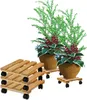 BigDean 3x Pflanzenroller eckig Buchenholz massives Holz 30 Produktbild-Vorschau 1