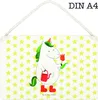 Mr. & Mrs. Panda Schild Einhorn Gärtner DIN A4 - Weiß - Produktbild-Vorschau 1