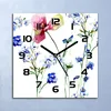Wanduhr Echt-Glas-Küchenuhr Wildblumen blau rosa Quarz Produktbild-Vorschau 1