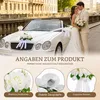 Decoratieset voor bruidswagen, wit, met 3 rozen en organza Productafbeelding-voorbeeld 3