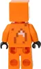 Back view of an orange LEGO minifigure with a white and orange pixelated design on its back. Produktbild-Vorschau