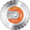 A circular diamond cutting disc with branding and product information. Produktbild-Vorschau