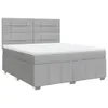 vidaXL Boxspringbett mit Matratze Hellgrau 180x200 cm Stoff Produktbild-Vorschau 3