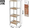 DOCHTMANN Regál policový 4 patra 35x30x100 cm, bílý, bambus Náhled obrázku produktu 4