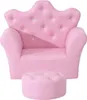 HOMCOM Kindersofa mit Ottomane Kindercouch in Kronenform Produktbild-Vorschau 8