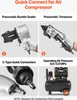 Collage of images showing pneumatic tools and an air compressor. Náhľad obrázku produktu