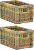KRINES HOME Stabiles Set / 2 Regalkorb mit Holzrahmen Produktbild-Vorschau 1