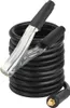A coiled black cable with two metal clamps and connectors. Produktbild-Vorschau